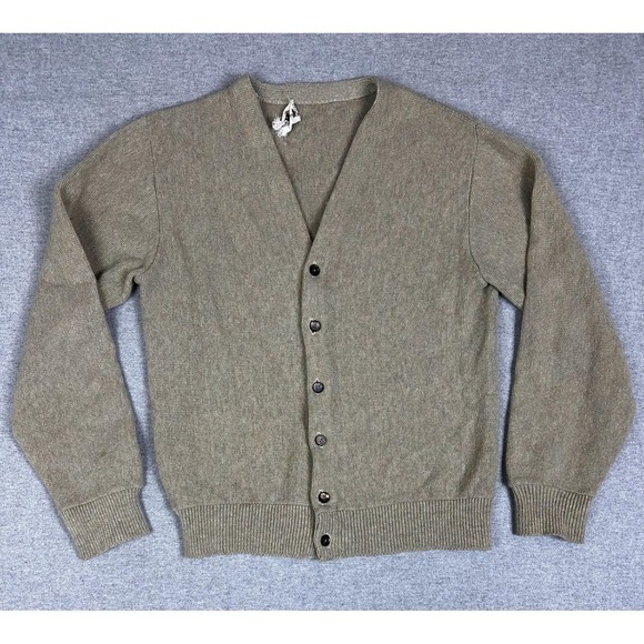 Lord Clayton Other - Vintage Lord Clayton Cardigan Sweater Mens Small Oatmeal Brown Button Front Knit